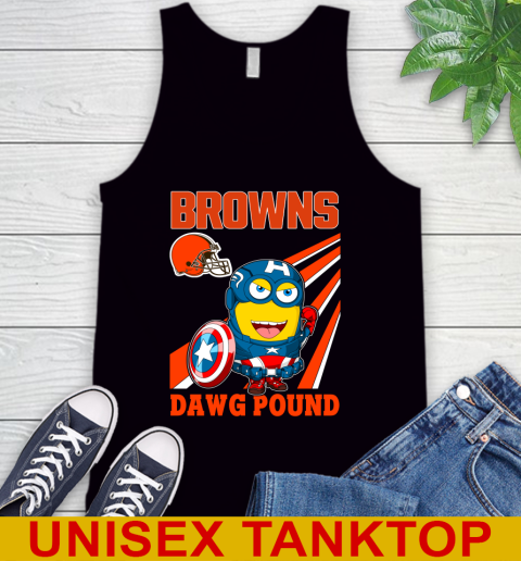 NFL Football Cleveland Browns Captain America Marvel Avengers Minion Shirt Tank Top
