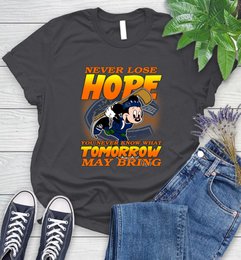 Vancouver Canucks NHL Hockey ootball Mickey Disney Never Lose Hope Women's T-Shirt 9 Vancouver Canucks NHL Hockey ootball Mickey Disney Never Lose Hope Women's T-Shirt - Image 9