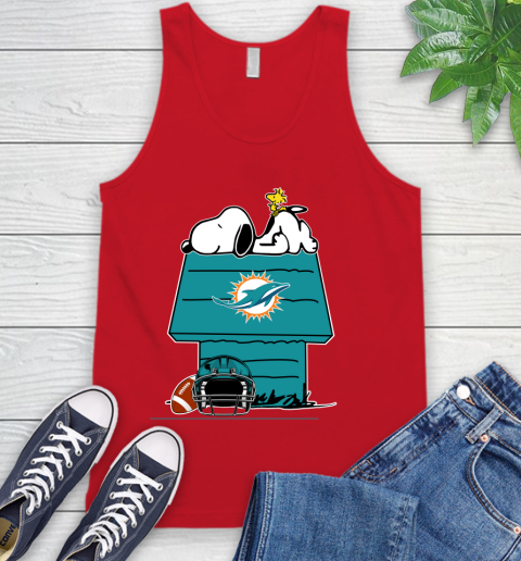 Miami Dolphins NFL Football Snoopy Woodstock The Peanuts Movie Tank Top 6