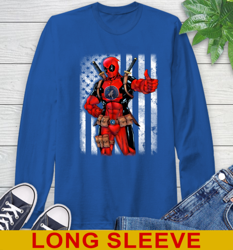 NBA Basketball Minnesota Timberwolves Deadpool American Flag Shirt Long Sleeve T-Shirt 11