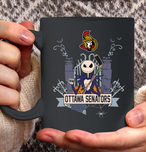 NHL Ottawa Senators Hockey Jack Skellington Halloween Ceramic Mug 11oz 2