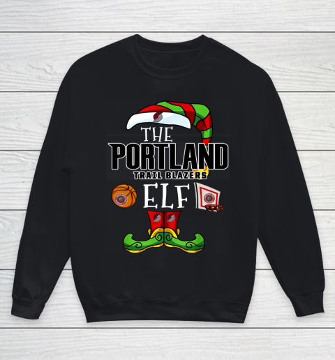 Portland Trail Blazers Christmas ELF Funny NBA Youth Sweatshirt