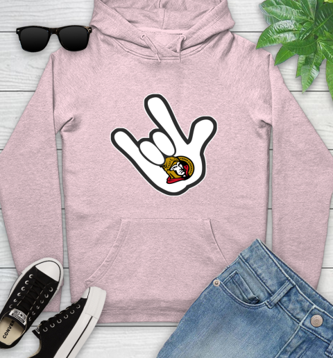 Ottawa Senators NHL Hockey Mickey Rock Hand Disney Youth Hoodie 10