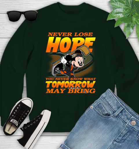 Anaheim Ducks NHL Hockey ootball Mickey Disney Never Lose Hope Youth Sweatshirt 9