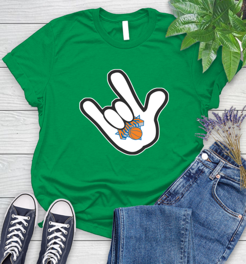 New York Knicks NBA Basketball Mickey Rock Hand Disney Women's T-Shirt 6