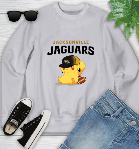 NFL Pikachu Football Sports Jacksonville Jaguars Youth Sweatshirt 4