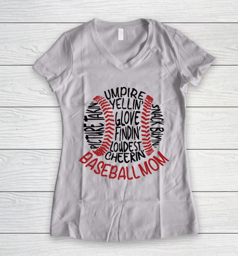 Mother's Day Funny Gift Ideas Apparel  Baseball Mom 2 T Shirt Women's V-Neck T-Shirt