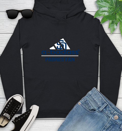 MLB A Badass San Diego Padres Fan Adidas Baseball Sports Youth Hoodie