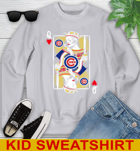 MLB Baseball Chicago Cubs The Queen Of Hearts Card Shirt Youth Sweatshirt 3