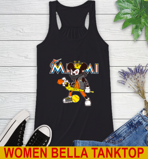 Miami Marlins MLB Baseball Mickey Peace Sign Sports Racerback Tank 2