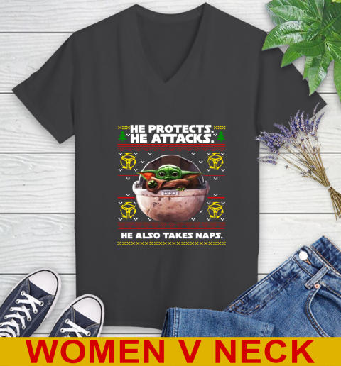 He Protects He Attacks He Also Takes Naps Baby Yoda Shirts 80