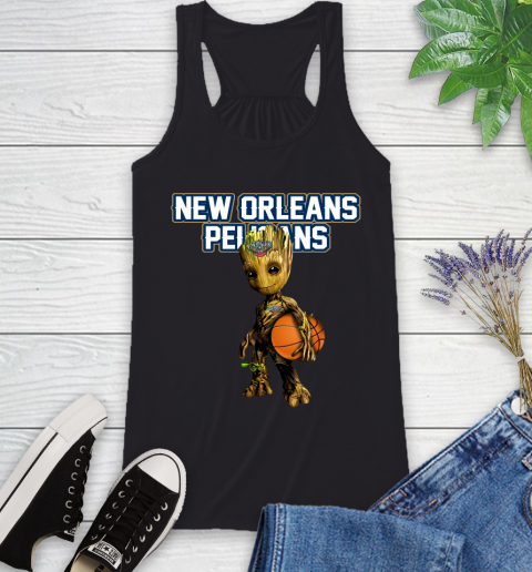 New Orleans Pelicans NBA Basketball Groot Marvel Guardians Of The Galaxy Racerback Tank 2