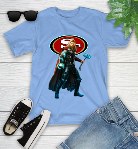 NFL Thor Avengers Endgame Football San Francisco 49ers Youth T-Shirt 11