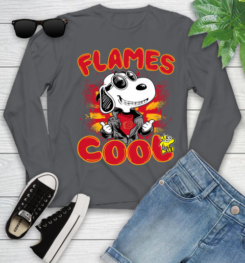 NHL Hockey Calgary Flames Cool Snoopy Shirt Youth Long Sleeve 8