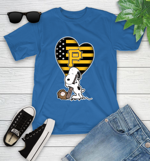 Pittsburgh Pirates MLB Baseball The Peanuts Movie Adorable Snoopy Youth T-Shirt 9