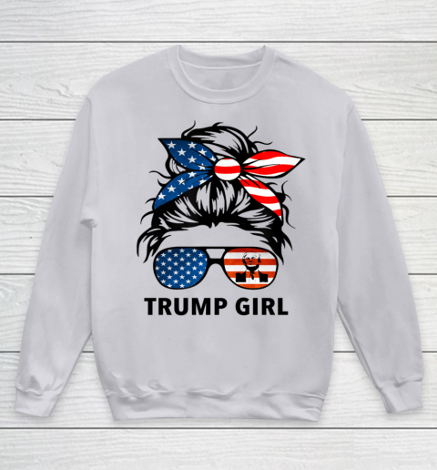 Trump Girl American Flag Glass Youth Sweatshirt 2