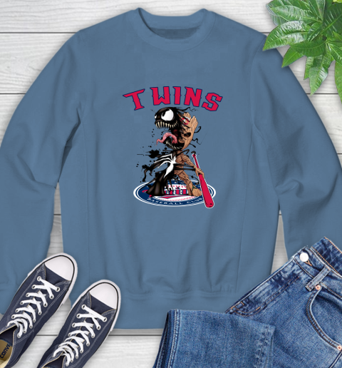 MLB Minnesota Twins Baseball Venom Groot Guardians Of The Galaxy Sweatshirt 7