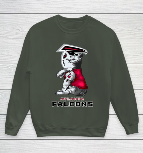 NFL Football My Cat Loves Atlanta Falcons Youth Sweatshirt 8