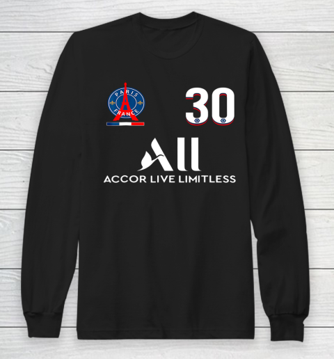 Messis Loves Paris PSGS France For Soccer Fans No 30 FC Long Sleeve T-Shirt