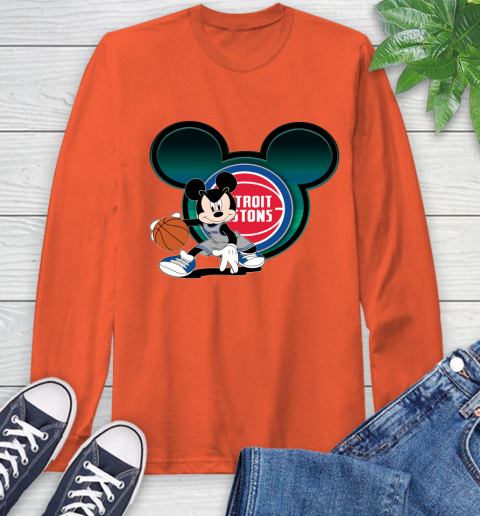 NBA Detroit Pistons Mickey Mouse Disney Basketball Long Sleeve T-Shirt 5