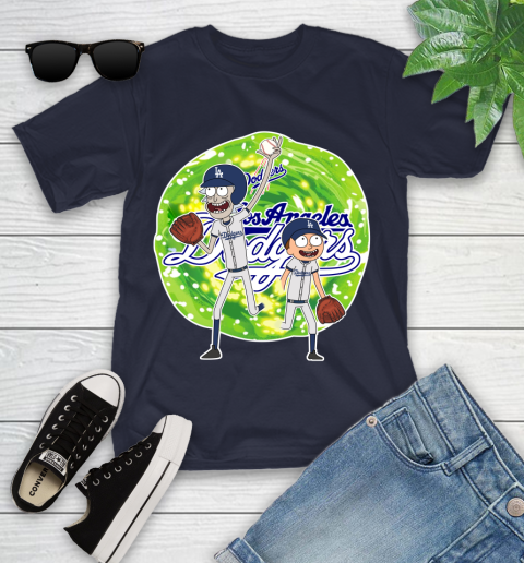 MLB Los Angeles Dodgers Rick And Morty Baseball Sports Youth T-Shirt 3
