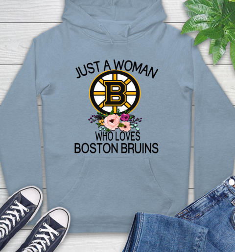 NHL Just A Woman Who Loves Boston Bruins Hockey Sports Hoodie 6