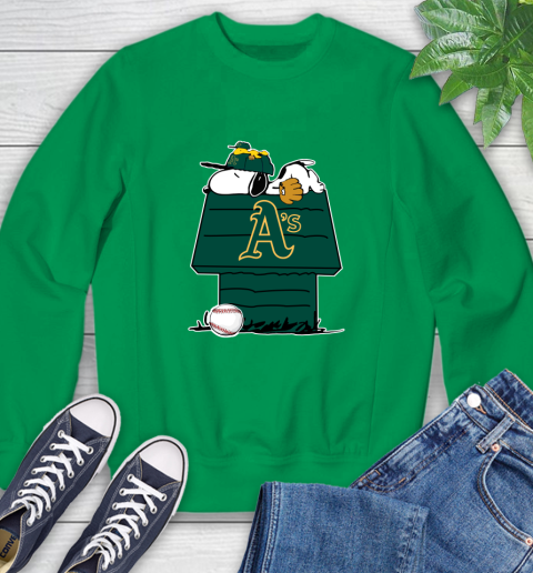 MLB Oakland Athletics Snoopy Woodstock The Peanuts Movie Baseball T Shirt Sweatshirt 6