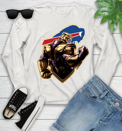 NFL Thanos Avengers Endgame Football Sports Buffalo Bills Youth Long Sleeve 12