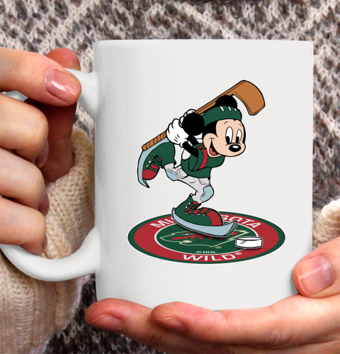 NHL Hockey Minnesota Wild Cheerful Mickey Disney Shirt Ceramic Mug 11oz 2