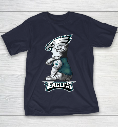NFL Football My Cat Loves Philadelphia Eagles Youth T-Shirt 2