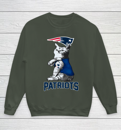 NFL Football My Cat Loves New England Patriots Youth Sweatshirt 8