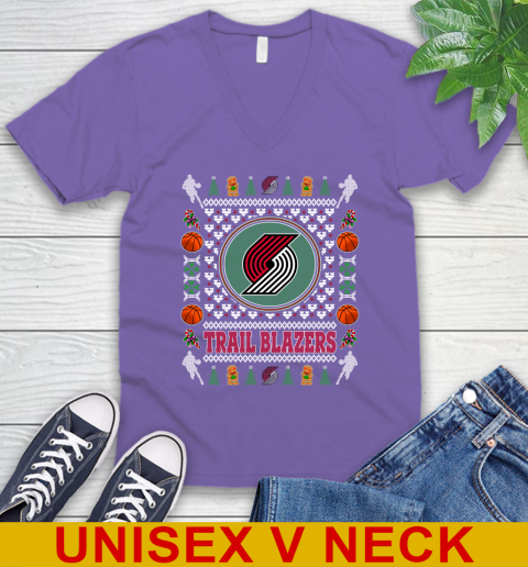 Portland Trail Blazers Merry Christmas NBA Basketball Loyal Fan V-Neck T-Shirt 8