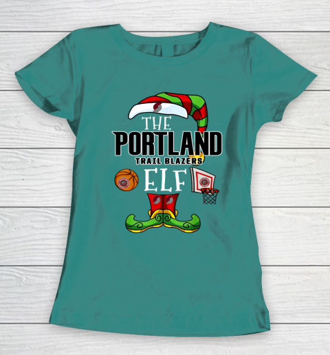 Portland Trail Blazers Christmas ELF Funny NBA Women's T-Shirt 10