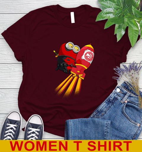 NBA Basketball Atlanta Hawks Deadpool Minion Marvel Shirt Women's T-Shirt 6