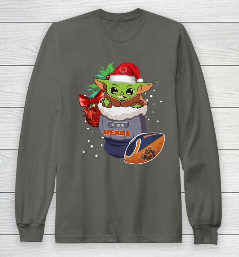 Chicago Bears Christmas Baby Yoda Star Wars Funny Happy NFL Long Sleeve T-Shirt 8