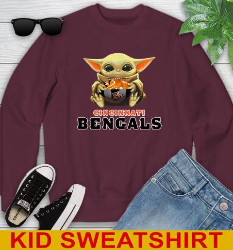NFL Football Cincinnati Bengals Baby Yoda Star Wars Shirt Youth Sweatshirt 5