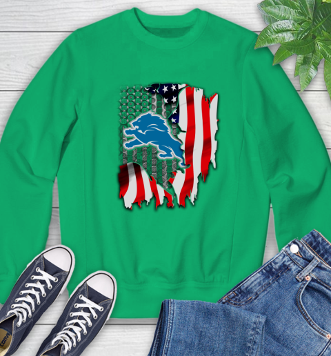 Detroit Lions NFL Football American Flag Sweatshirt 7