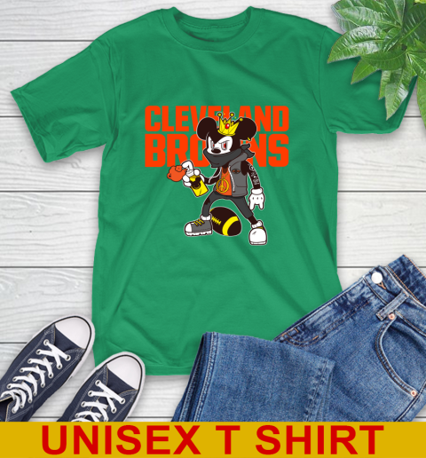 Cleveland Browns NFL Football Mickey Peace Sign Sports T-Shirt 7