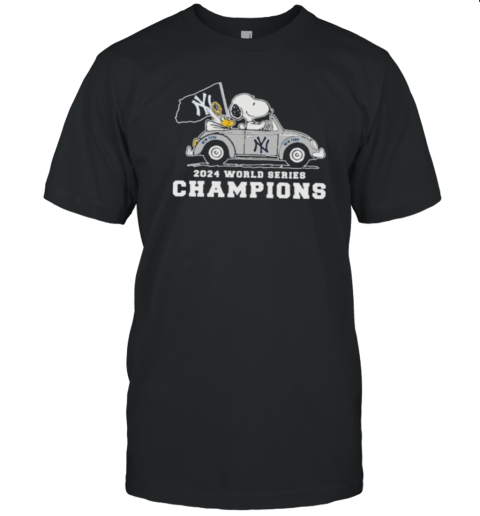 Peanuts Snoopy And Woodstock On Car X New York Yankees World Series Champions T-Shirt