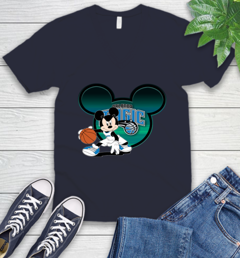 NBA Orlando Magic Mickey Mouse Disney Basketball V-Neck T-Shirt 3
