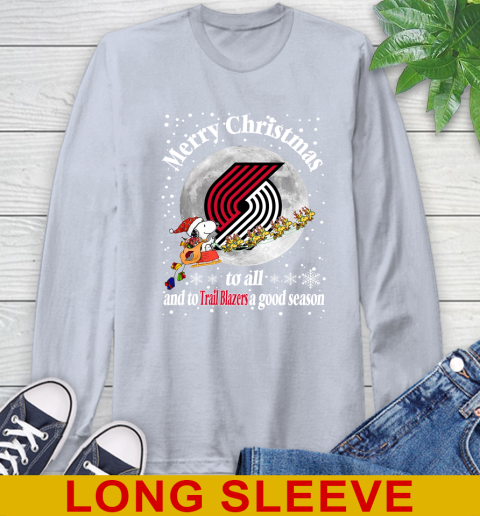 Portland Trail Blazers Merry Christmas To All And To Trail Blazers A Good Season NBA Basketball Sports Long Sleeve T-Shirt 6