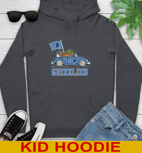 NBA Basketball Memphis Grizzlies Darth Vader Baby Yoda Driving Star Wars Shirt Youth Hoodie 9