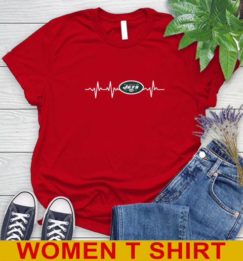 New York Jets NFL Football Heart Beat Shirt Women's T-Shirt 11