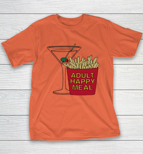 Adult Happy Meal Martini And Fries Youth T-Shirt 2