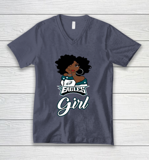 Philadelphia Eagles Girl NFL V-Neck T-Shirt 8