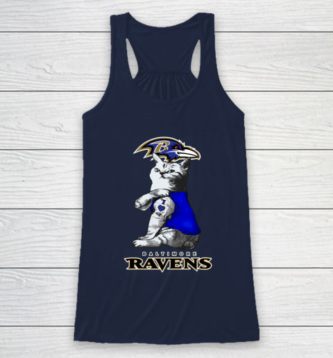 NFL Football My Cat Loves Baltimore Ravens Racerback Tank 8