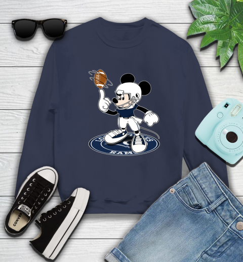 NFL Football Los Angeles Rams Cheerful Mickey Disney Shirt Sweatshirt 3