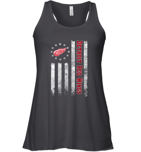 NHL American Flag Hockey Sports Detroit Red Wings Racerback Tank