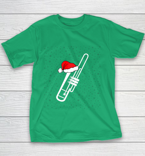 Christmas Gift Trombone Santa Trombone Funny Xmas Pajama Youth T-Shirt 3