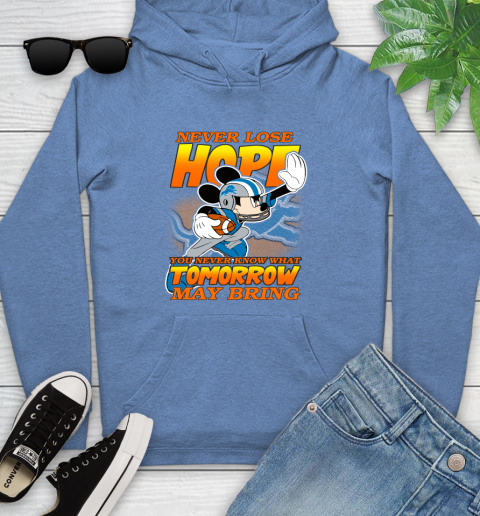Detroit Lions NFL Football Mickey Disney Never Lose Hope Youth Hoodie 13